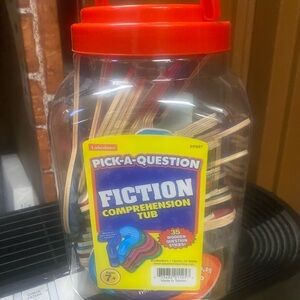 Lakeshore Fiction Comprehension Tub with Red Lid